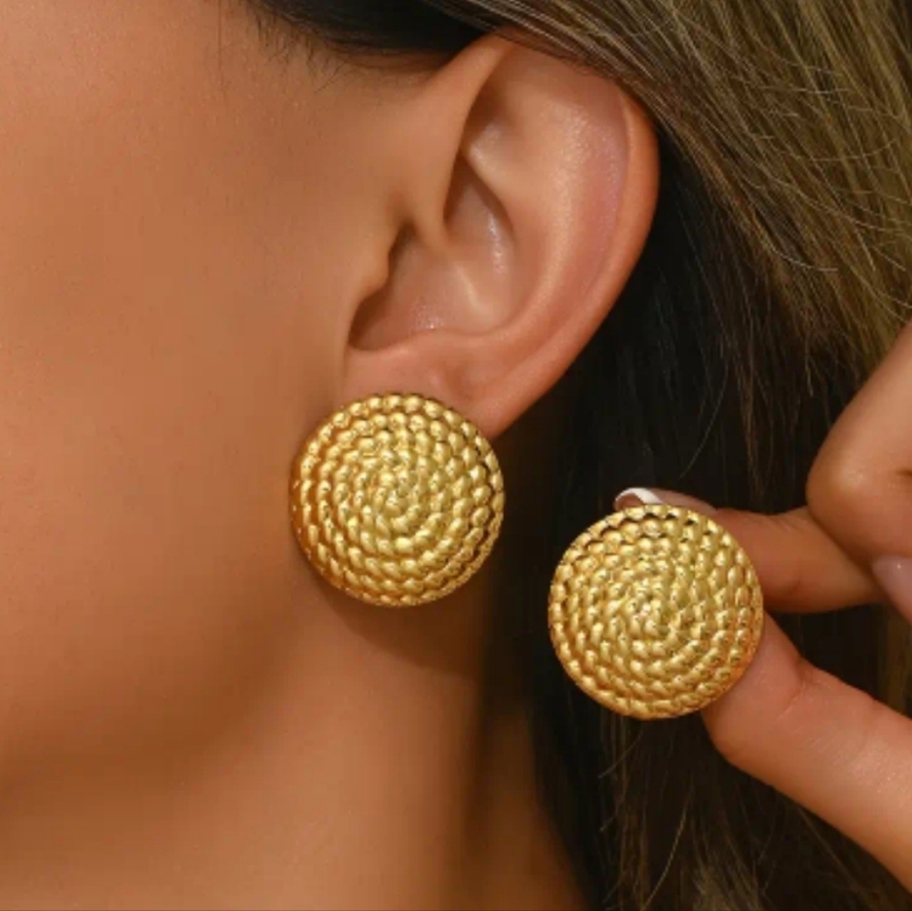 18k Gold Plated  Woven Earrings